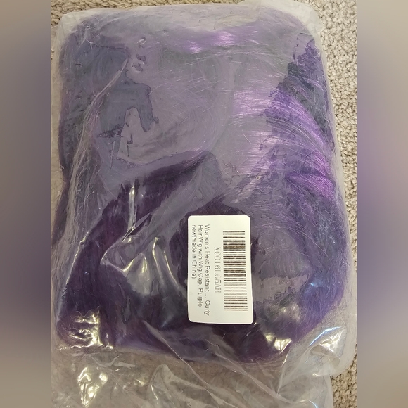 Womens Heat Resistant Curly Hair 28-inch Cosplay Costume Wig Purple - Picture 7 of 8
